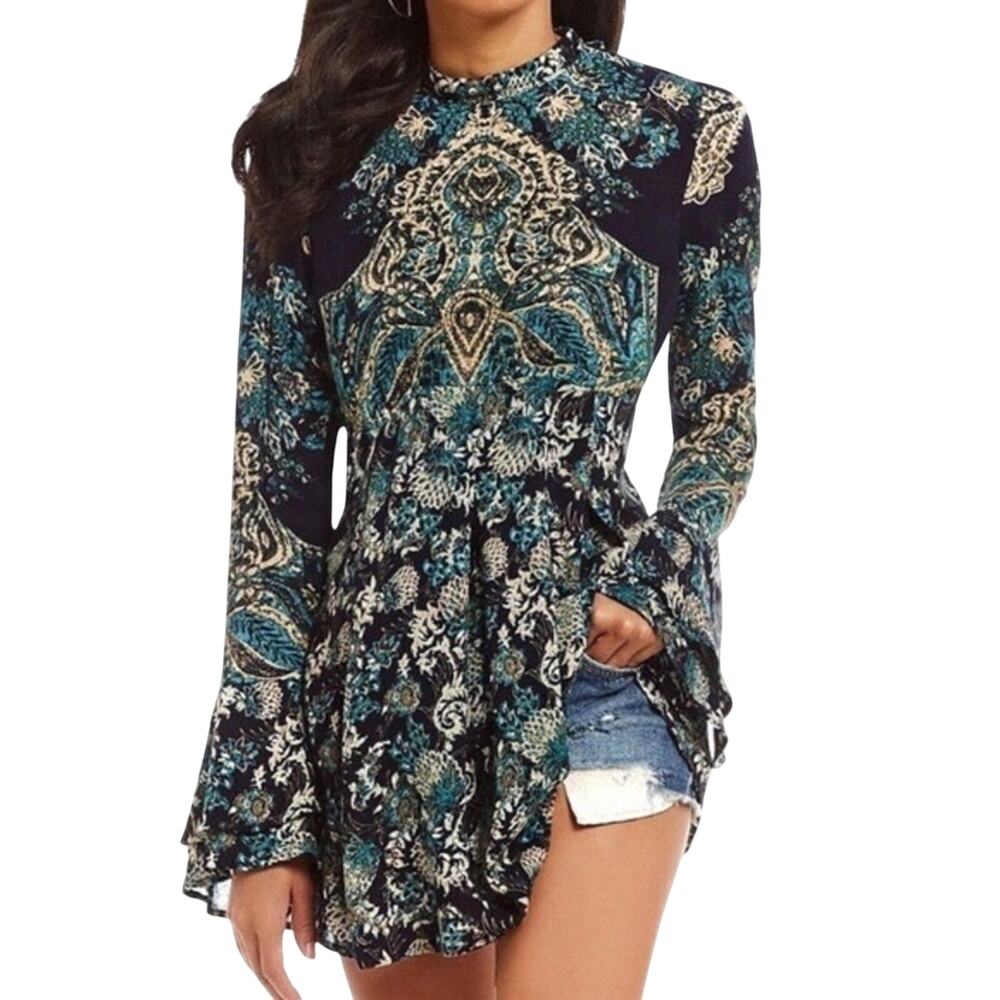FREE People the lady luck printed tunic dress